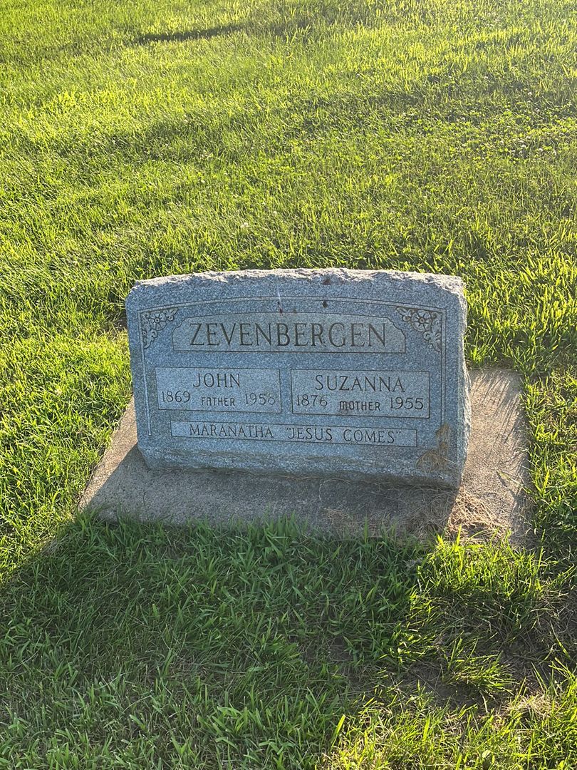 Suzanna Zevenbergen's grave. Photo 1