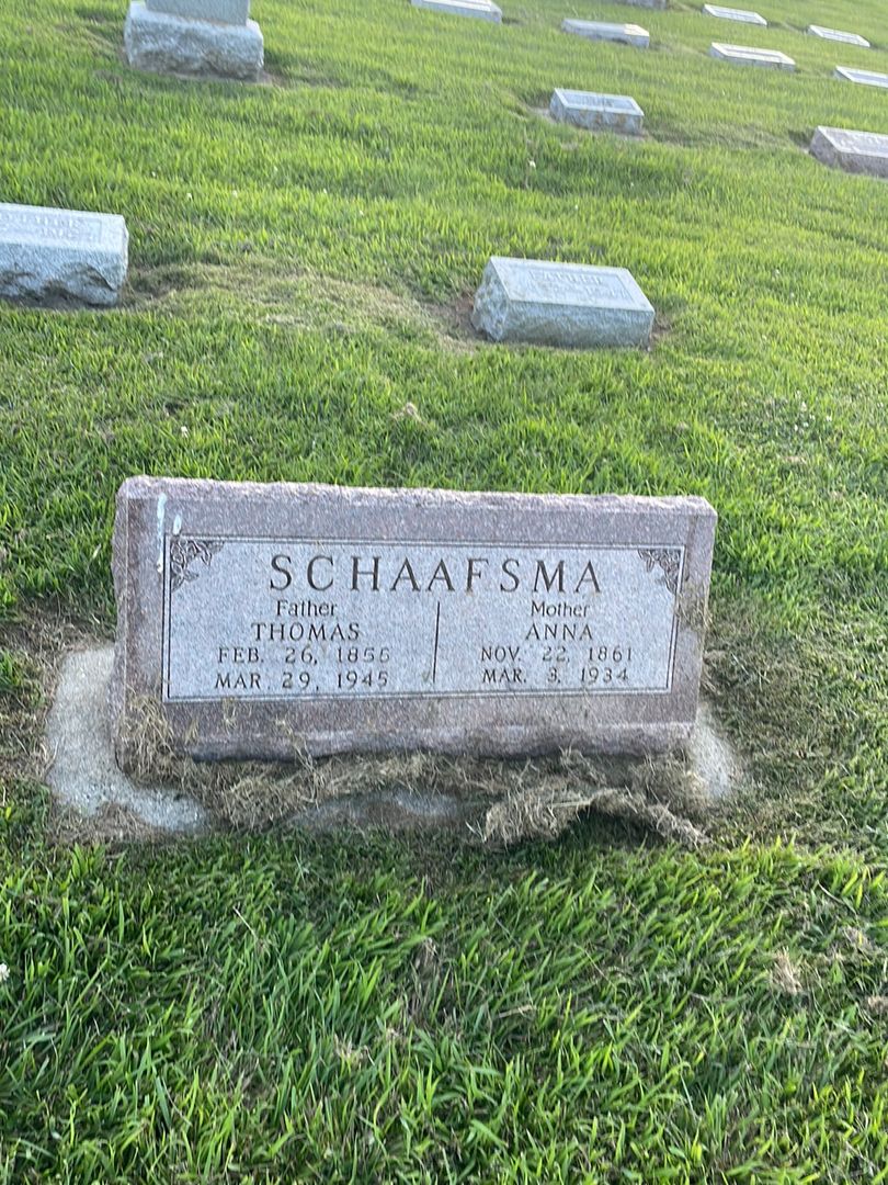 Thomas Schaafsma's grave. Photo 1