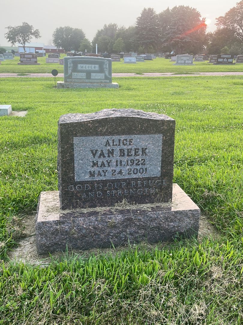 Alice Van Beek's grave. Photo 1