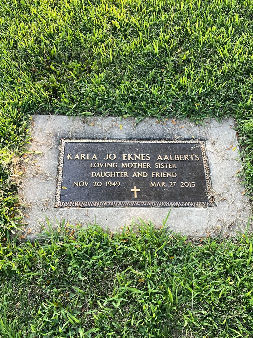 Karla Jo Eknes Aalberts's grave. Photo 1